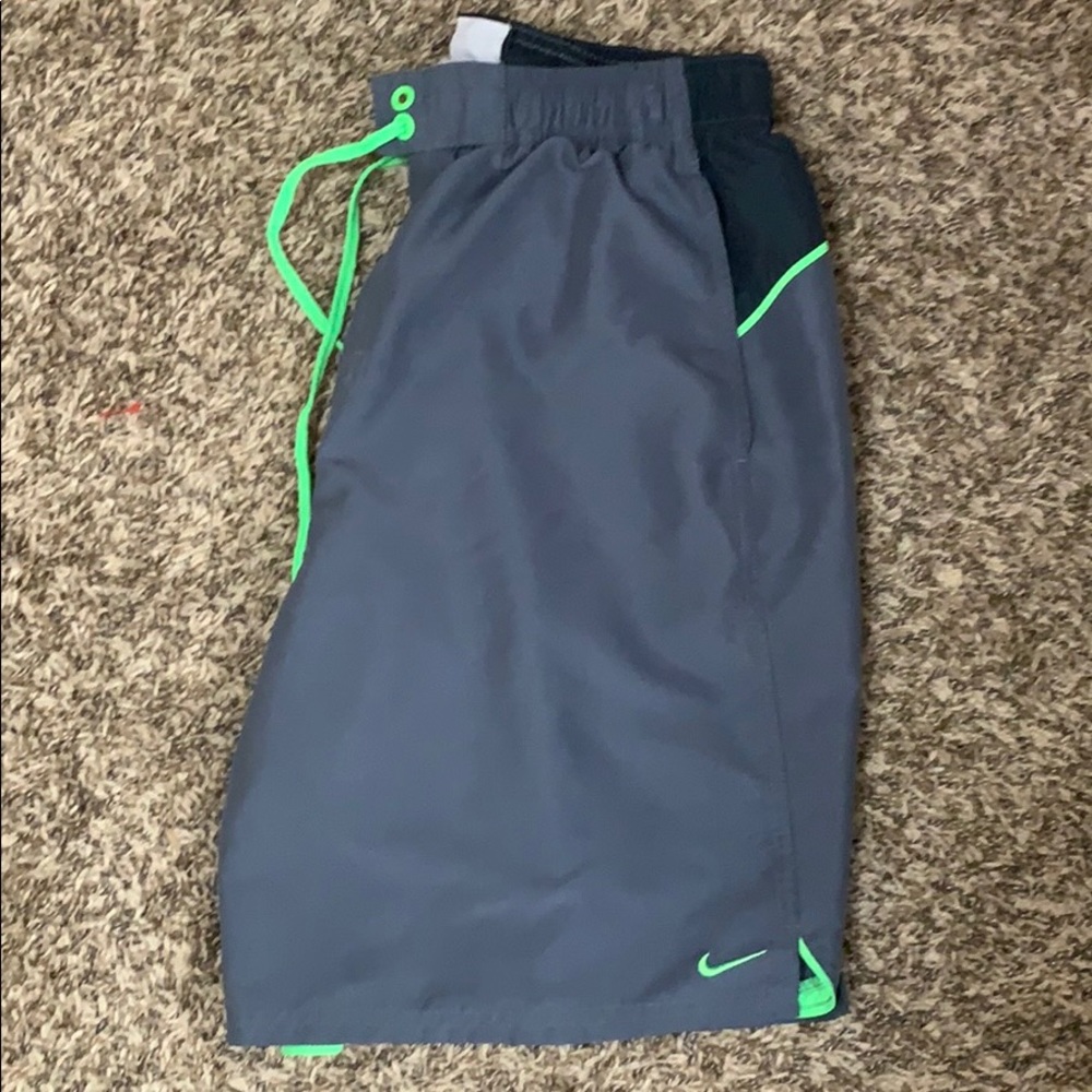 Gray & Neon green Nike Athletic Shorts